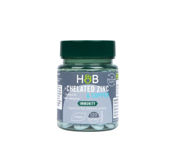 Holland & Barrett Chelated Zinc & Copper 120tabs / Tsink ja vask