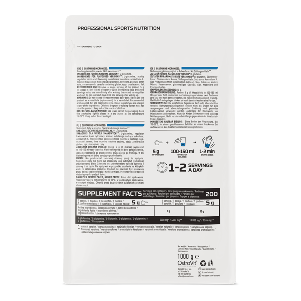 OstroVit Glutamine (natural) 1000g /  L-glutamiin