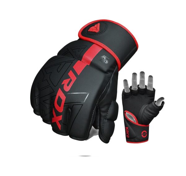 RDX F6 KARA MMA Grappling Gloves RED 1 RDX F6 KARA MMA Grappling Gloves RED