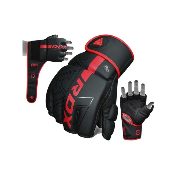 RDX F6 KARA MMA Grappling Gloves RED 3 RDX F6 KARA MMA Grappling Gloves RED