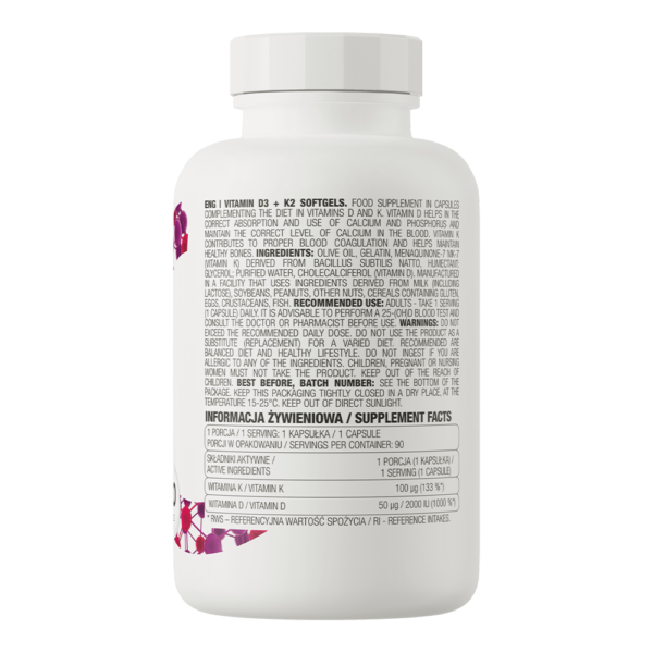 eng_pl_OstroVit-Vitamin-D3-K2-90-capsules-20600_3 OstroVit Vitamin D3 + K2 90softgels / D3 + K2 MK-7 vitamiin